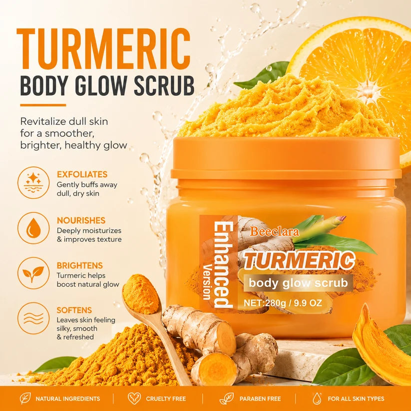 Beeclara® |✨ Turmeric Glow Scrub — Buff Away Dull, Rough Skin for a Softer, Smoother-Looking Glow 🧡