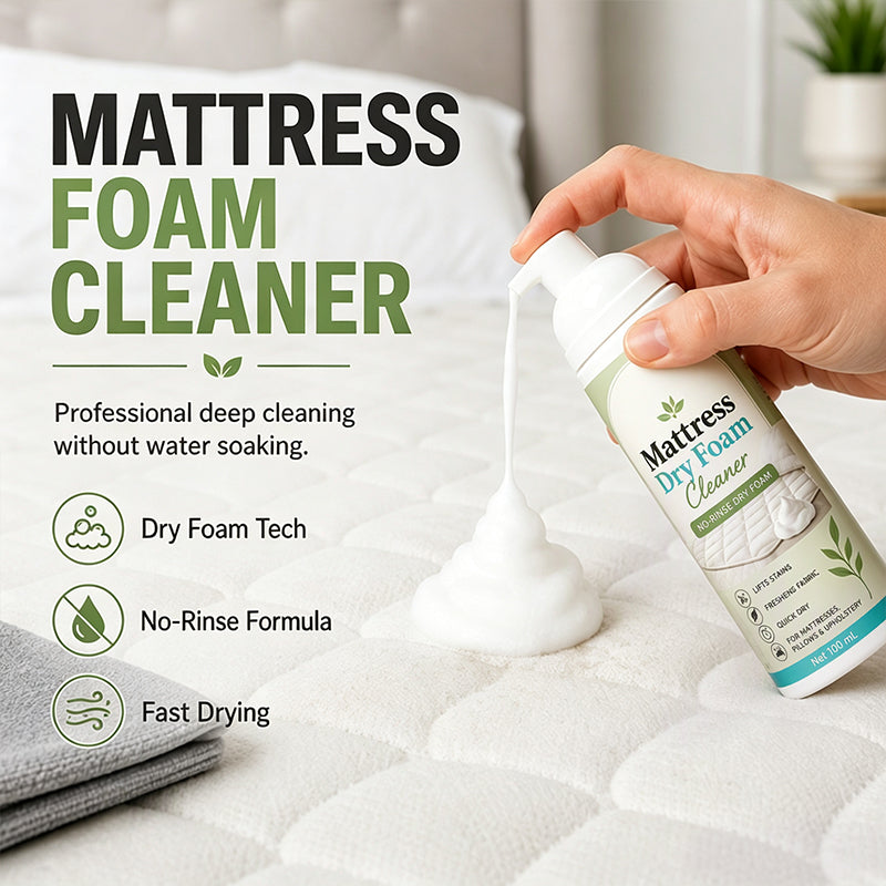 No-Rinse Mattress Dry Foam Cleaner-Enzyme- Powered Formula with Quick-DryTechnology- deal for Mattresses Sofas, Car Seats & pillows