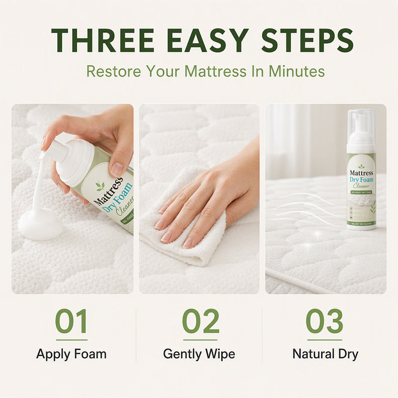 No-Rinse Mattress Dry Foam Cleaner-Enzyme- Powered Formula with Quick-DryTechnology- deal for Mattresses Sofas, Car Seats & pillows