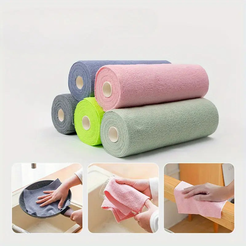 Microfiber cleaning cloth roll