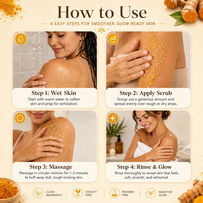 Beeclara® |✨ Turmeric Glow Scrub — Buff Away Dull, Rough Skin for a Softer, Smoother-Looking Glow 🧡
