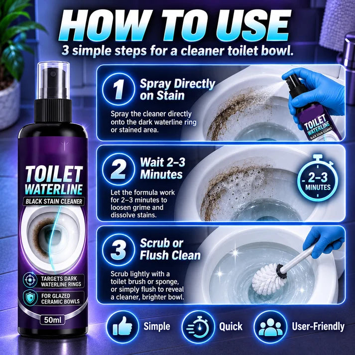 🥳 Hot Seller 🥳💞 Over 10,000 sold! Toilet Water Line Cleaner—Targets black rings with a special formula that reduces scrubbing. Makes your toilet look brand new—hurry and grab yours now!